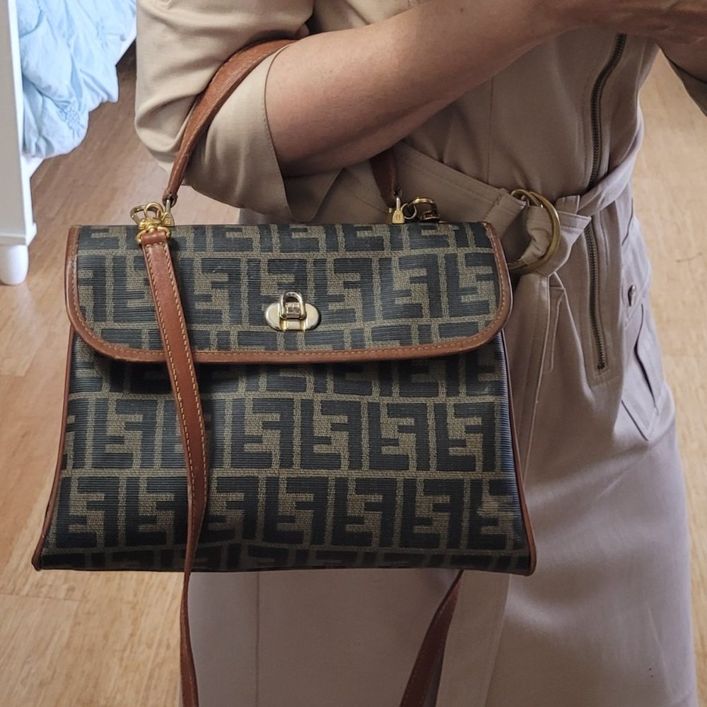 Extremely Rare FENDI FF Monogram~  Way With the original Crossbody Strap